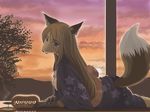  canine chest_tuft female fox hair japanese_clothing kimono solo tail yosuke7390 