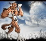  balls canine flexing full_moon male maxx moon mountain muscles nude solo tail werewolf wolf 