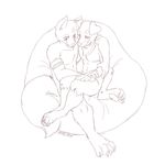 bandanna bean_bag canine couple cute ears gay hindpaw male nude sefeiren sitting sketch smile 