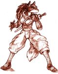  canine female katana monochrome ninja rubendevela solo 