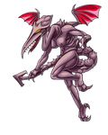  alpha_channel breasts female metroid oniontrain reptile ridley scalie solo wings 