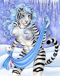  2010 breasts cloth cold feline female nude snow solo tiger xianjaguar 