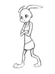  black_and_white female lagomorph line_art monochrome rabbit ruby_(rq) ruby_quest solo 