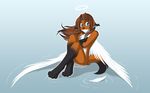  angel canine feather female floating fox halo laura_(twokinds) modest nude solo tears tom_fischbach twokinds wallpaper water widescreen 