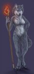  2010 alura blaze-lupine female magic photorealism plain_background polearm rayndancer solo staff were 