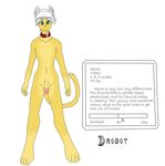  aaron_(character) cat d_robot feline green_eyes limp male nude penis solo white_background 