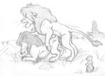 anal anal_penetration balls being_watched cum cum_pool disney doggy_position feline feral gay incest lion male penetration penis raised_tail rule_34 scar_(the_lion_king) simba sketch tail the_lion_king 
