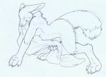  2010 bite blanket canine eyes_closed female fox hump ruaidri sketch solo 