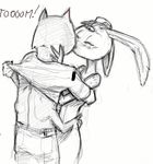  cat couple feline female kissing lagomorph love male multiple_arms multiple_eyes pencils rabbit ruby_(rq) ruby_quest straight three_eyes tom_(rq) undressing 