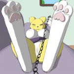  :3 breasts canine chain digimon female fox hindpaw looking_at_viewer pussy renamon solo unknown_artist 