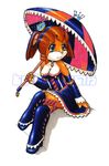  boots cleavage collar crown dress female lagomorph loli rabbit ryugen sitting solo umbrella watermark 