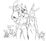  black_and_white cat couple cute father feline female lagomorph line_art male monochrome mother multiple_arms multiple_eyes parent rabbit ruby_(rq) ruby_quest straight three_eyes tom_(rq) 