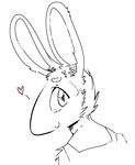  &hearts; female head lagomorph line_art looking_back rabbit ruby_(rq) ruby_quest solo toof 