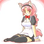  female fox kin-shun maid maid_uniform mammal plain_background solo white_background 