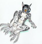  2008 anus avian breasts ebonytigress female gryphon nude pussy solo spreading telza white_background wings 