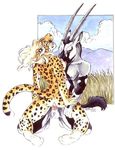  antelope feline female grazing_antelope heather_bruton hunter leopard male nude oryx predator_prey_reversal sex 