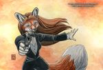  007 brown_hair canine cosplay costume female fox gun hair kacey ribbons solo vixen weapon 
