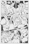  blindfold breasts canine comic dialogue dog drawing female joe_rosales lagomorph line_art nude presenting pussy rabbit 