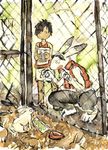  anthro cage child fence furries_with_pets goggles human king_kazuma lagomorph mutsukemo oh_no paws pet rabbit salad summer_wars 
