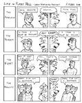  bisexual black_and_white canine comic facepalm female fox gay life_in_furry_hell looking_at_each_other male monochrome necklace open_mouth sean_o&#039;hare straight the_truth 