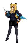  crovirus female glasses high_heels insect pok&eacute;mon solo suit teacher vespiquen wings 