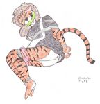  bdsm bondage bondofox bound feline female gagged lorelei maid maid_uniform solo tiger 