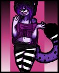  awesome_face breasts commission feline female goth leopard paws skirt sonne stripes tail 