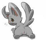  blush chillarmy female feral gray_eyes grey_eyes hair_tuft looking_back lying mammal minccino nintendo on_front open_mouth plain_background pok&#233;mon pok&eacute;mon presenting pussy raised_tail rodent shadow showing_off solo spreading tail unknown_artist video_games wet white_background young 