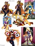  all_fours blue_eyes bodypaint canine cards female fox frisket melissa_o&#039;brien montage pose skimpy solo standing tail 