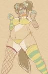  &hearts; bbw bikini camel_toe canine chubby collar dog fat female fishnet skimpy solo stockings stripy sukebepanda 