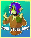  collar cool_story_bro english_text gauged_ears neon piercing pink_eyes shenanigan snark solo thumbs_up 