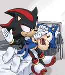  green_eyes hedgehog karlo male shadow_the_hedgehog socks sonic_(series) sonic_the_hedgehog spanking tail 