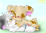  blush curby ear_piercing erection frottage gay glasses hamster hamtaro_(series) hug looking_at_each_other male penis piercing red_eyes yellow_eyes 