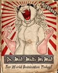  cat evil fangs feline female goggles laugh mad_scientist malti medical_gloves open_mouth science solo 