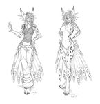  2009 avian clothed feline female gryphon hybrid model_sheet nude pose sketch snow_leopard solo telza thewhitedemon 