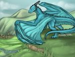 dragon horns mountain river scalie tail tojo_the_thief wings 