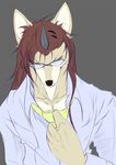  canine glasses horns male pandemonium_company pixiv_project solo tie wolf 