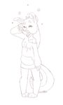  canine cute ears fangs female open_mouth sefeiren sketch skye sleepy sweater tail tongue yawn young 