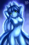  aura blue breasts c0sm0_(character) female glow hybrid looking_at_viewer mnxenx001 nude solo unknown_species 