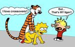  1996 black_eyes calvin crossover doc_quack feline female hobbes human lisa_simpson male rule_34 the_simpsons tiger what 