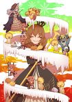  brown_hair crown demon dress frills highres multiple_girls niso sakutarou silver_hair staff stuffed_animal stuffed_lion stuffed_toy umineko_no_naku_koro_ni ushiromiya_maria virgilia 