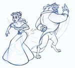  beauty belle butt disney dress female human male rule_34 slap the_beast unknown_artist 