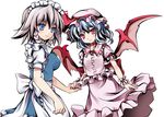  2girls izayoi_sakuya maid remilia_scarlet touhou wing 