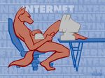  anthro blue_panther canine chair computer english_text fox internet keyboard_(computer) male mammal masturbation penis sitting solo table text wall_of_text 
