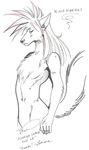  canine hair looking_at_viewer luniara male nude red_wolf sketch snarl solo tail tuft wolf wolf_nanaki 