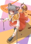  :&lt; absurdres alternate_color animal_ears basket blush grey_hair highres ken_tatsuki mouse mouse_ears mouse_tail nazrin red_eyes short_hair solo tail touhou 