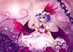  blue_hair chain cloudy.r hat red_eyes remilia_scarlet solo touhou wings 