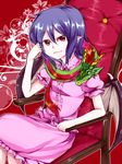  armchair bad_id bad_pixiv_id blue_hair chair chin_rest dragon eastern_dragon hong_meiling katakura_nayuuki no_hat no_headwear red_eyes remilia_scarlet short_hair sitting solo touhou wings 