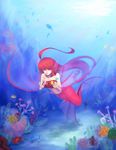  breasts female fish mermaid red_hair scales underwater water 