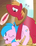  big_macintosh big_macintosh_(mlp) blue_eyes blue_hair cum cum_inside cutie_mark duo earth_pony equine female feral freckles friendship_is_magic fur green_eyes hair hi_res horse internal male mammal my_little_pony object_in_mouth one_eye_closed open_mouth pegasus pink_fur pony red_fur sex smile straight straw thegalen unknown_artist wings yoke 